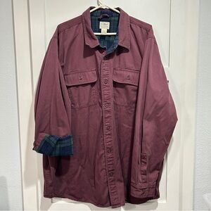 L.L. Bean Mens Flannel lined Hurricane shirt size XXL Tall